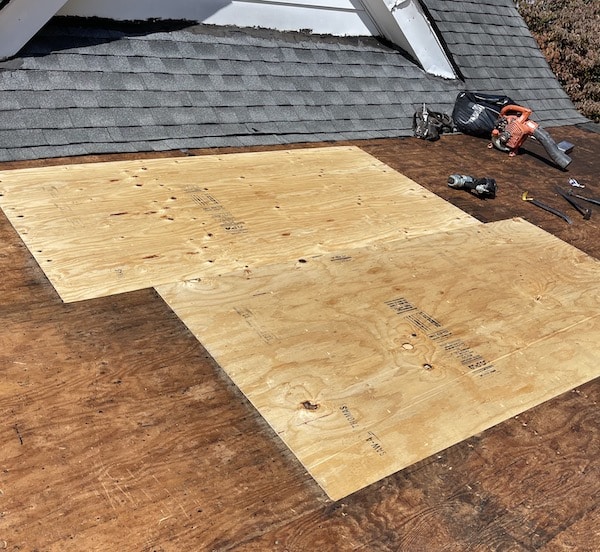 Roof Repair in progress